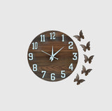 Wooden Mechanical Wall Clock for Home, Office, Living Room, Bedroom - Vintage Modern Wall Clock Without Frame Rustic Décor, 31 cm
