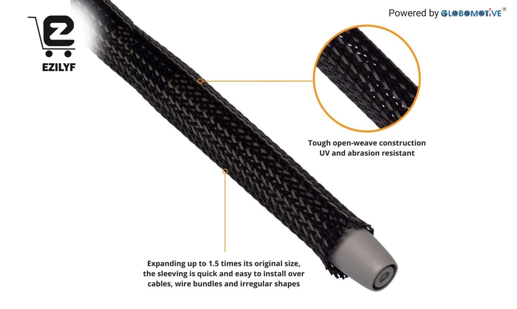 Premium Nylon Braided Cable Sleeve - 10ft - VORO MOTORS