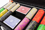 Ezilyf Poker Chips Sets with 300 Chips, 2 Decks of Playing Cards and Leather Carrying Case for Casino
