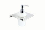 Wall Mounted Glass Soap Holder with Stainless Steel Soap Dishes for Bathroom, Kitchen